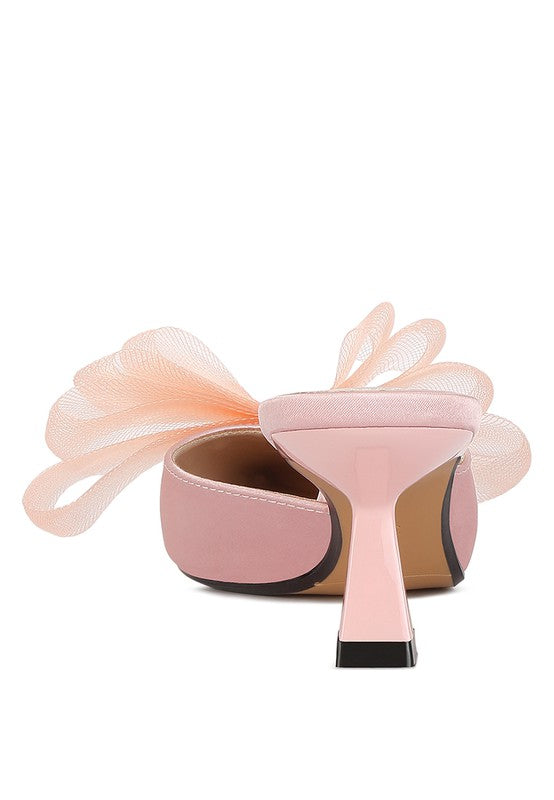 Elegance Unveiled Organza Bow Mules