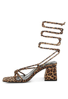 AVAH-Perfect Beauty Leopard Strappy High Heel Sandals-Brown
