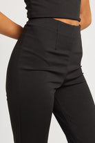 Sleek Silhouette High Waisted Flared Pants - Black-Avah