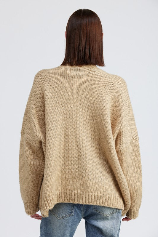 A Bit of Cozy Oversized Cardigan - Natural-Avah