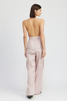 AVAH-Kaia Belle Open Back Cargo Jumpsuit-Mauve