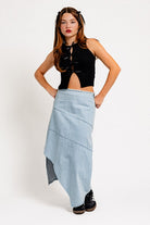 AVAH-Bow Tie Beauty Sleeveless Cropped Top-Black