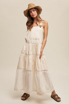 AVAH-Lace Embrace Overall Maxi Dress-Champagne