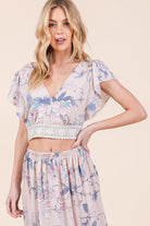 Blossom Beauty Cropped Top-Pink-Avah