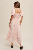 AVAH-Ruffle Embrace Maxi Dress-Peach Blush