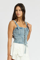 AVAH-Daybreak Denim Corset-Blue