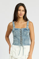 AVAH-Daybreak Denim Corset-Blue