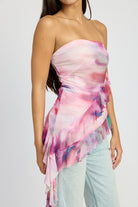 AVAH-Mauve Magic Ruffled Strapless Top