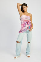 AVAH-Mauve Magic Ruffled Strapless Top