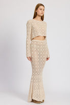 AVAH-Hooked On Beauty Crochet Maxi Skirt-Oatmeal