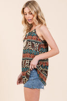 AVAH-Global Spirit Boho Halter Neck Top-Multi Color