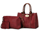 AVAH-City Chic Satchel Handbag- 3 Piece Set-Red