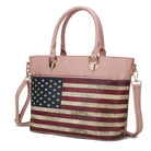 Soft pink flag tote with vintage stars and stripes design