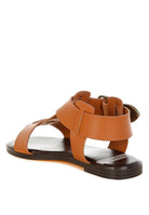 AVAH-Shayla Leather Open Toe Fisherman Sandals-Tan