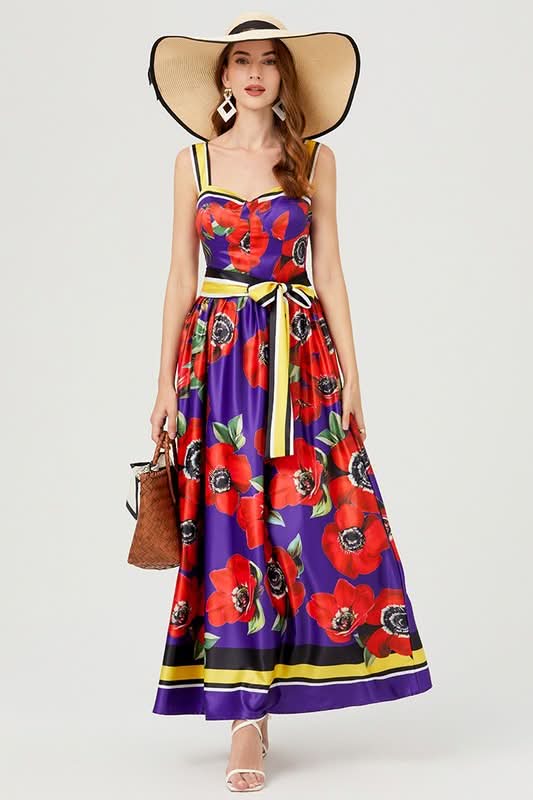 Amalfi Poppy Floral Maxi Dress