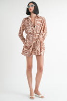Full frontal view of shirt dress with long sleeves and button-up detail-AVAH