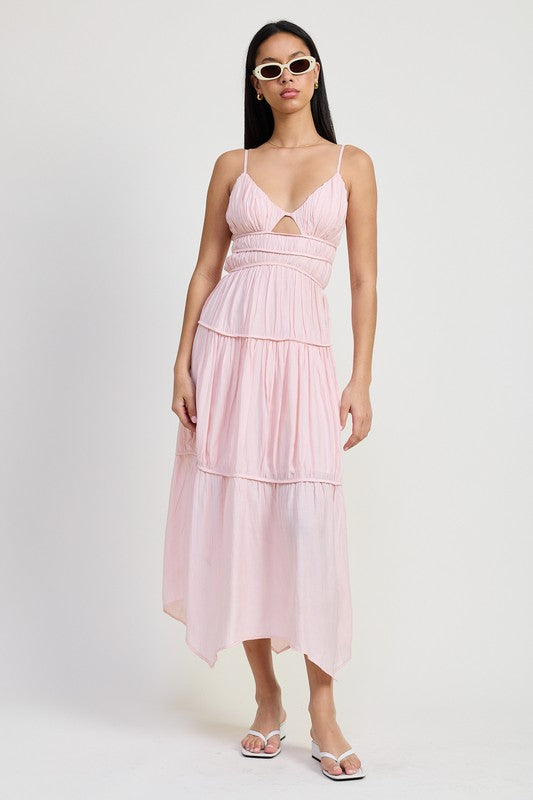 Beachfront Ballet V-Neck Tiered Maxi Dress