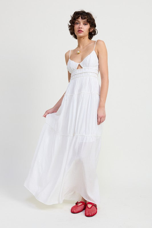 Beachfront Ballet V-Neck Tiered Maxi Dress