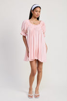 AVAH-Serenity Short Sleeve Babydoll Mini Dress