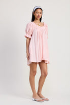 AVAH-Serenity Short Sleeve Babydoll Mini Dress