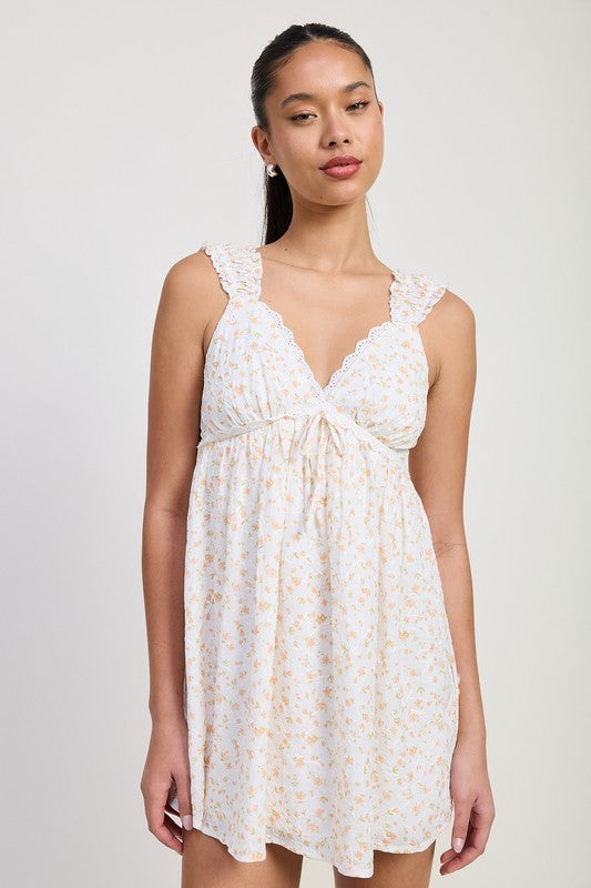 Seasonal Transition White and Orange Babydoll Mini Dress – AVAH Seasonal Transition White and Orange Babydoll Mini Dress – AVAH