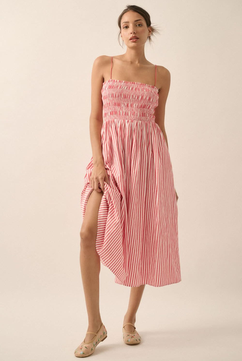 Riviera Breeze Striped Dress Red / L Riviera Breeze Striped Dress Red / L