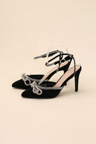 Sultry Nights Rhinestone Ankle Strap Heel-Black-Avah