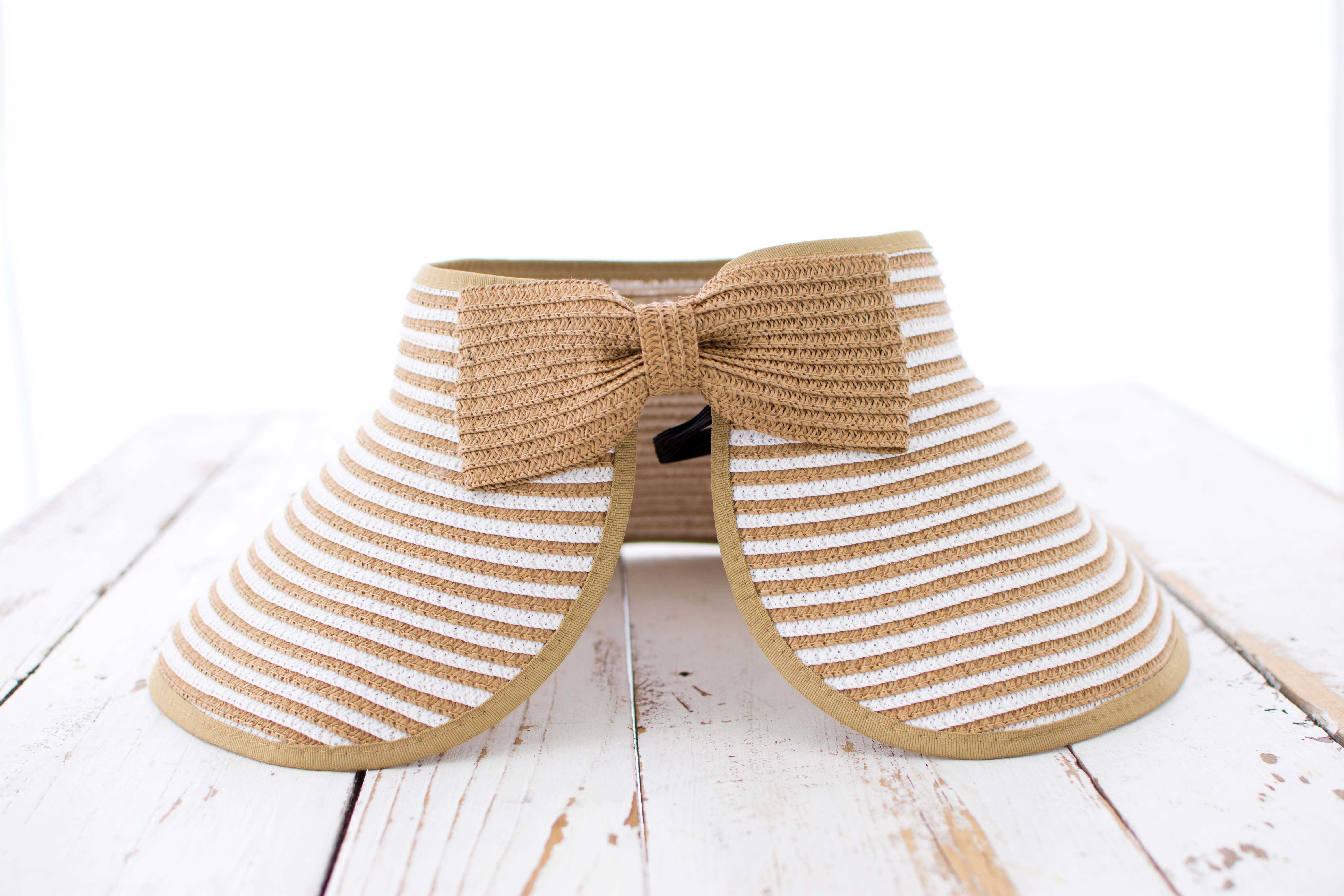 Sun Sensation Striped Wide Brim Straw Hat