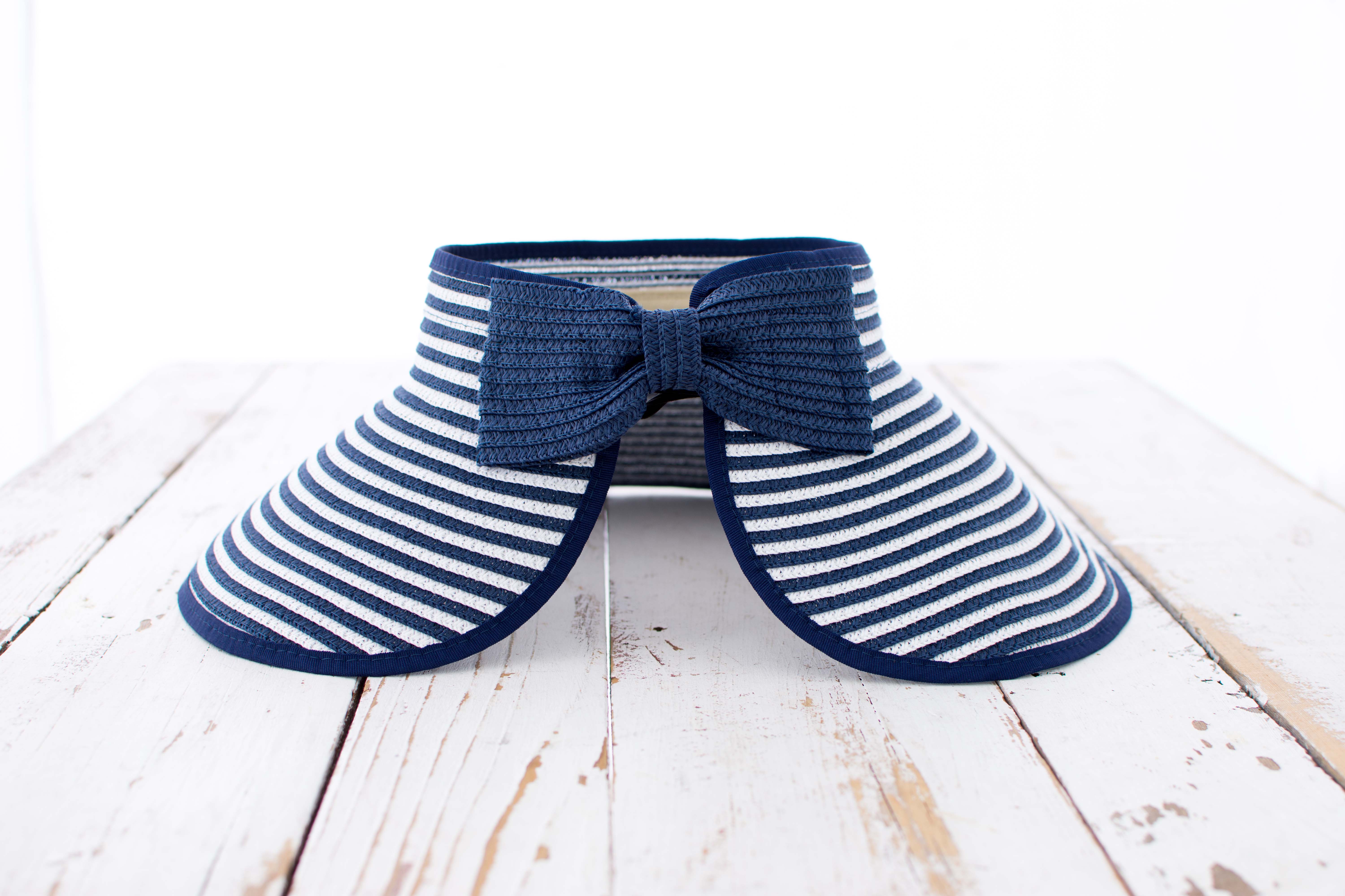 Sun Sensation Striped Wide Brim Straw Hat