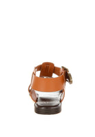 AVAH-Shayla Leather Open Toe Fisherman Sandals-Tan