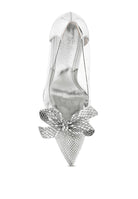 Enchanted Eve Clear Pointed Toe Pumps-Silver- Avah