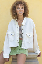 Trinity Button Down Jacket - Ivory- Avah