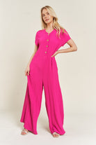 AVAH-Fucshia Bliss Wide Leg Jumpsuit