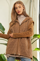 Urban Coziness Long Sleeve Hoodie Jacket-Camel-Avah