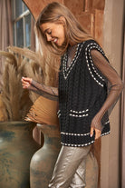 Chic Layer V-Neck Tunic Sweater-Black-Avah