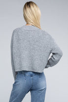 Sophisticated Warmth Mock Neck Pullover Sweater-Heather Gray-Avah