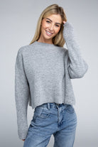 Sophisticated Warmth Mock Neck Pullover Sweater-Heather Gray-Avah