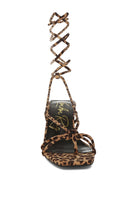 AVAH-Perfect Beauty Leopard Strappy High Heel Sandals-Brown