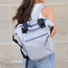 AVAH - gray utility backpack with front zip pocket and adjustable backpack straps