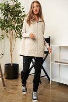 Urban Coziness Long Sleeve Hoodie Jacket-Beige-Avah