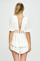 Sincerely Yours Flutter Sleeve Romper - White -Avah
