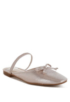 Champagne gold ballet flats subtle shimmer finish
