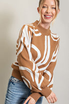 Cozy Up Long Sleeve Mock Neck Sweater - Camel-Avah