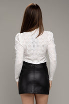 Infinite Lace White Puff Sleeve Top-Avah