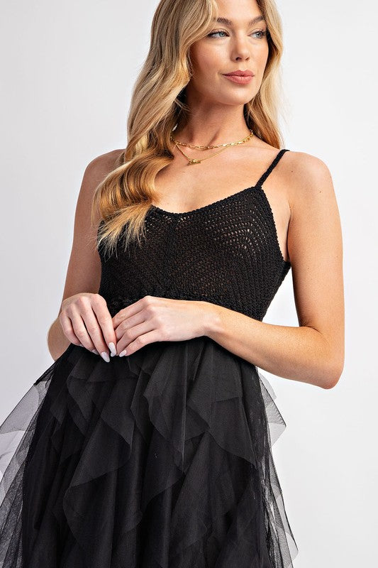 AVAH-Tulle Temptation Crochet Dress