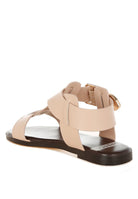 AVAH-Shayla Leather Open Toe Fisherman Sandals-Beige