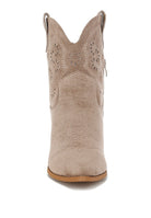 AVAH-Desert Trail Taupe Western Ankle Boots