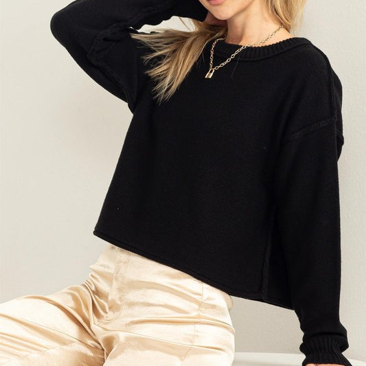 Positive Vibes Cropped Sweater