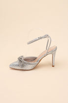 Sultry Nights Rhinestone Ankle Strap Heel-Silver-Avah