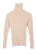 Midway Beige Mock Neck Wool Blend Sweater-Avah